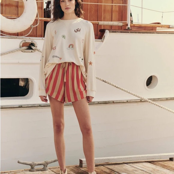 The Great. Bonfire Shorts in Sunset Stripe - Picture 2 of 4